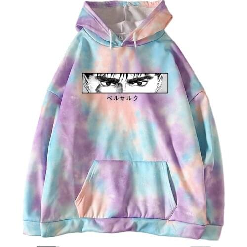 Men Berserk Guts Hoodie Pullovers Sweatshirts Anime Eyes 90s Casual Hoody Streetwear Tops