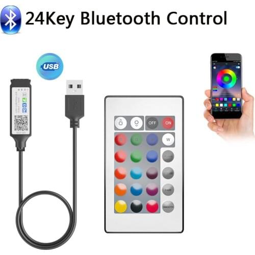 USB 5V RGB 24key 44key Bluetooth Control 3key Control for 2835/5050 LED strips Small RGB Controller Led Tape