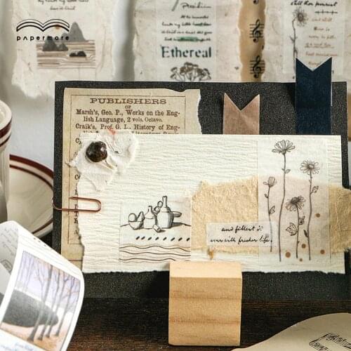 Vintage Flower Washi Paper Strip Tape Collection Record Hand Material Series Decoration Sticke Stationery Account Fresh Sup S2L8