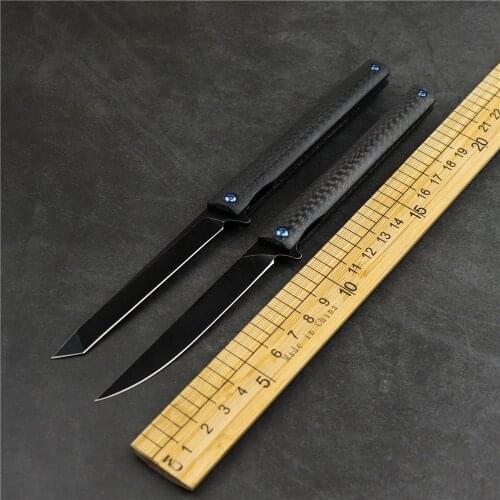 Magic pen m390 blade carbon fiber outdoor camping folding knife with height hardness sharp EDC tactical knife fruit knife