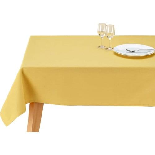 Zeren Home Solid Yellow Color Carefree Table Cloth 160x160 cm