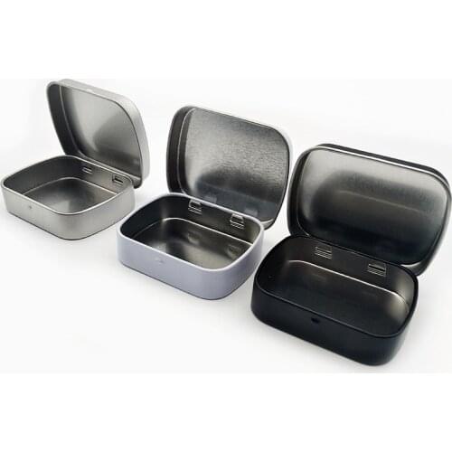 1 pc Small Empty Metal Tin Silver Black white Flip Storage Box Case Organizer For Money Coin Candy Key Container Jar cans