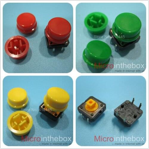 100PCS switch cap for tact switch B3F 12x12x7.3 Tactile Push Button Switch Momentary 12*12*7.3MM Micro switch button