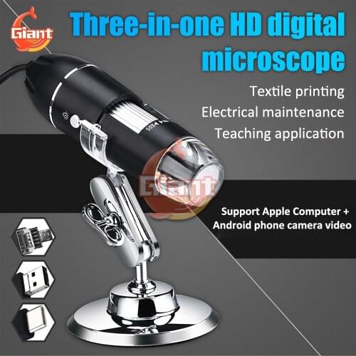 1600X/1000X/500X Mega Pixels Microscope Microscopio Magnifier Electronic Stereo Electronic Microscope 8 LED + Metal Bracket