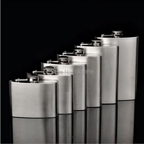 2~10Oz Portable Hip Flask Stainless Steel Liquor Wine Bottles with Funnel Silver Drinkware 10pcs/lot JH5A0D11