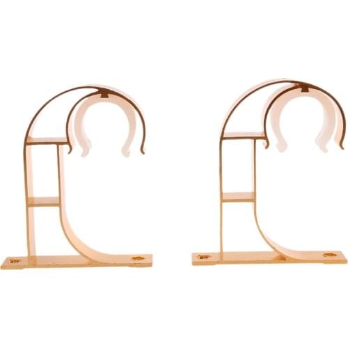 2pcs Aluminium Alloy Drapery Rod Support Bracket Curtain Pole Holder Wall Mounted Brackets Accessories