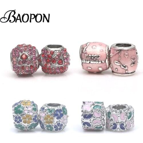 2Pcs/Lot 2020 Crystal Happy Birthday Pendant Charms Beads fit Original Brand Bracelets Necklaces for Women Jewelry Gift Making