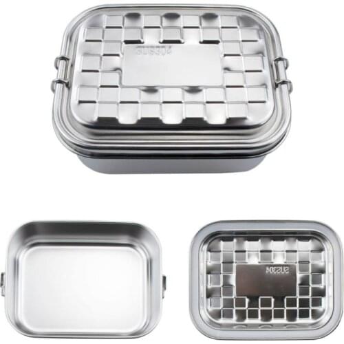 304 Stainless Steel Dinnerware Lunch Box Food Storage Container Children Kids School Office Portable Bento Box Lunch Bag