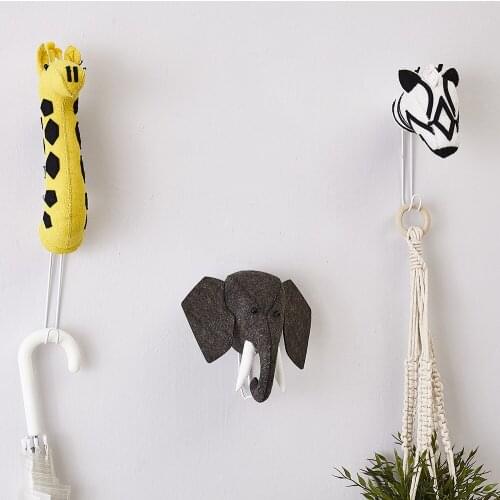 3D Animals Head Children Bedroom Wall Hangings Decor Wall Hook Artwork Baby Christmas Gifts Wall Mounted Stuffed Toys