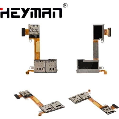 SIM Adapters Flex Cable for Sony M2 D2302 D2305 D2306 SIM Card Connector(dual SIM,with flat cable,with memory card connector)