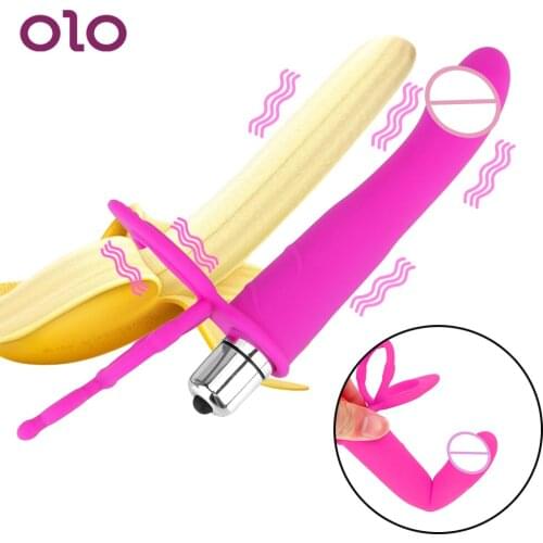 OLO Double Penetration Vibrator Anal Plug For Man Strapon Dildo Vibrator Strap On Penis Erotic Sex Toys For Couples