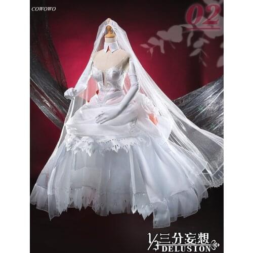 Anime! DARLING in the FRANXX 02 Wedding Dress Elegant Uniform Cosplay Costume Halloween Carnival Party Suit For Women 2021 NEW