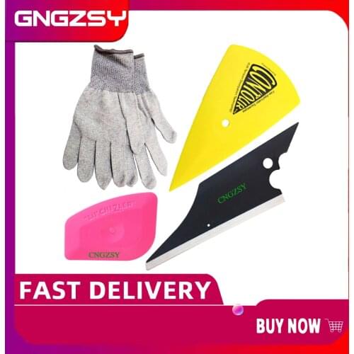 CNGZSY Window Tinting Tools Kit Anti-static Working Gloves Plastic Rubber Squeegee Contour Scraper Vinyl Film Styling Wiper K64