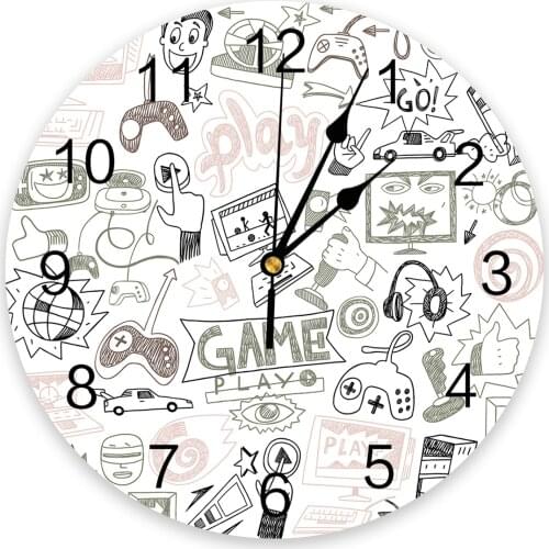 Gamepad Computer Keyboard Wall Clock For Modern Home Decoration Teen Room Living Room Needle Hanging Watch Table Clock
