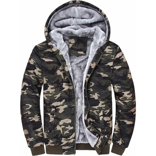 HANQIU Mens Camouflage Hoodies