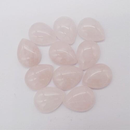 20Pcs 18x13mm Natural Rose Quartz Teardrop Cab Cabochon For DIY Jewelry Making Necklace Accessories Boutique Gift