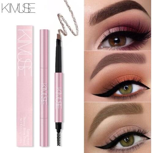 Kimuse Double Headed Natural Fog Sense Eyebrow Pencil Color Homogeneity Sweat-proof Not Easy To Makeup Removing Gift for Girl