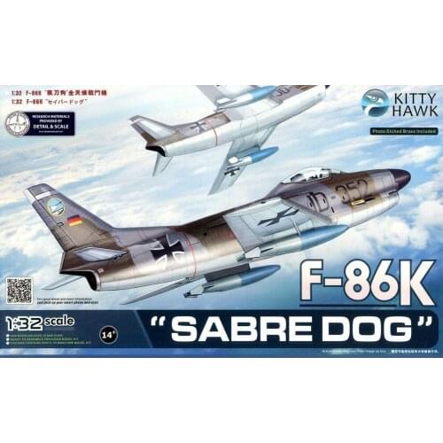 Kitty Hawk 32008 1/32 F-86K "Sabre Dog" NEW Assembly model kit