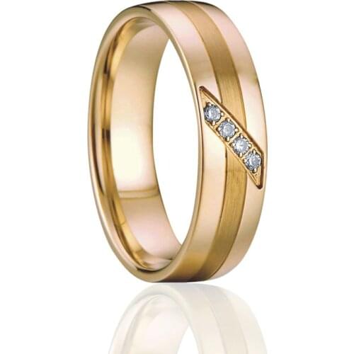 Classic Marriage LOVE Alliances Gold Color Couple Wedding Rings for women Anniversary gift