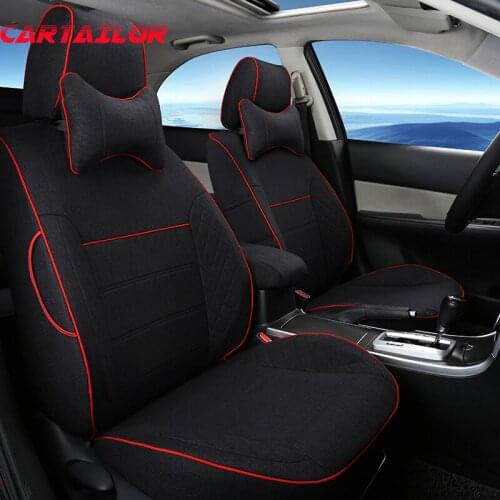 CARTAILOR Linen Cloth Car Seat Cover Set Fit for Toyota Previa Automobiles Seat Covers Cars Interior Accessories Set Car Styling