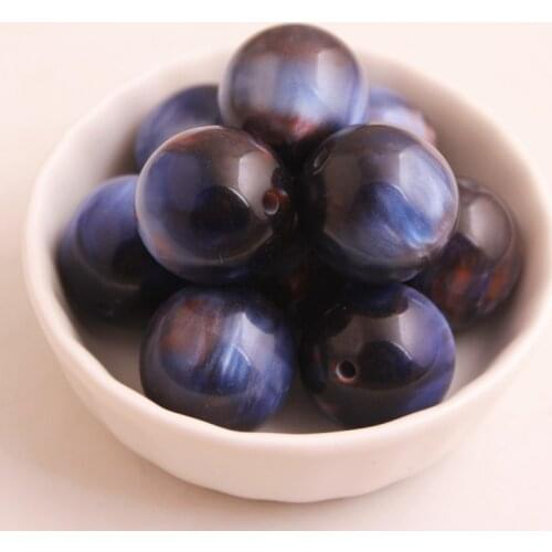 Kwoi vita AAA Quality 100pcs/lot 20mm Colorful Resin Blue Crystal Beads Chunky Acrylic beaded for jewelry making