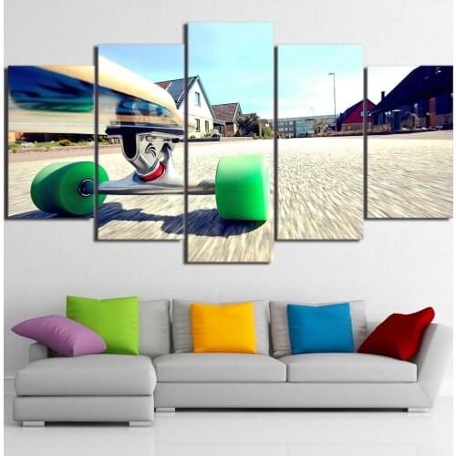 Modular Canvas HD Printed 5 Pieces Wall Art Sports Skateboard Youth Poster Painting Home Decoration Living Room Pictures Framed