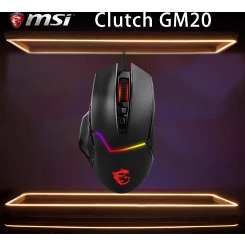 Ergonomic Wired Gaming Mouse MSI Clutch GM20 Gaming Mouse RGB Eight Button Usb For Laptop PC Gamer New