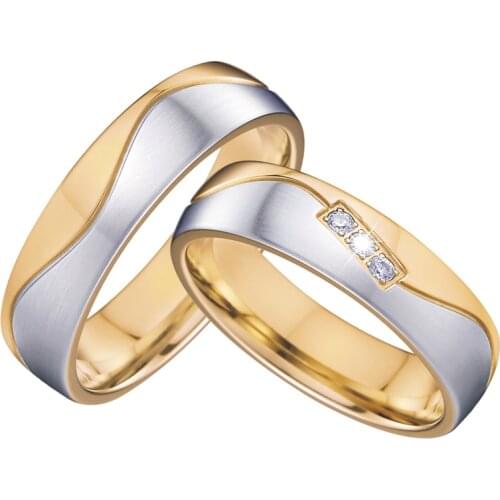 LOVE Alliances wedding rings set for men and women Gold Color his and hers matching anniversary marriage couple ring