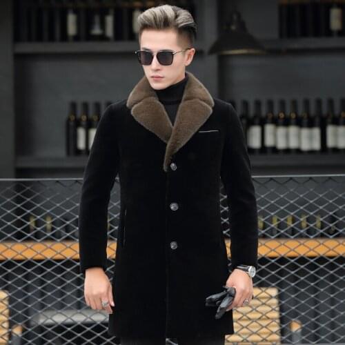 2018 new Alpaca down imported mink collar seamless down wool medium-length coat P1450