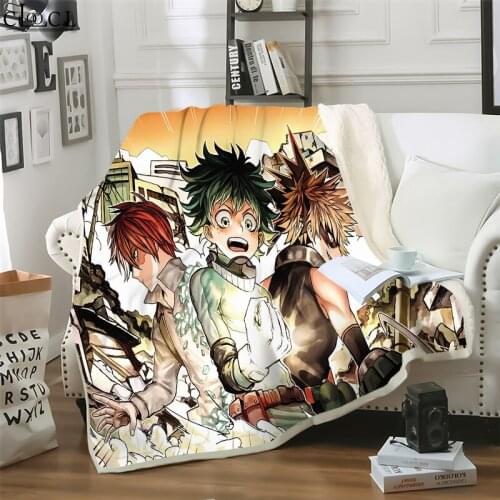Autumn Blanket Anime My Hero Academia Printed Throw Blankets for Beds Fashion Teenager Home Decoration Beddings Quilt