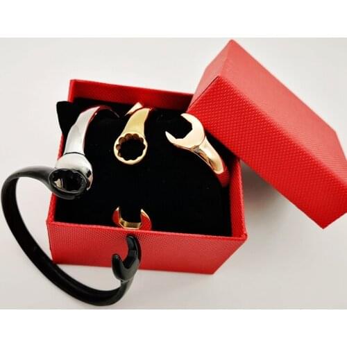 Support Dropship New Design Wrench Biker Bracelet 316 Stainless Steel Cool Spanner Bracelet bangles for women mens bracelet