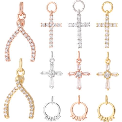 Cross Jewelry Charms for Jewelry Making Trendy Moon Star Butterfly Pendant Charms Diy Earrings Necklace Bracelet Gold Copper