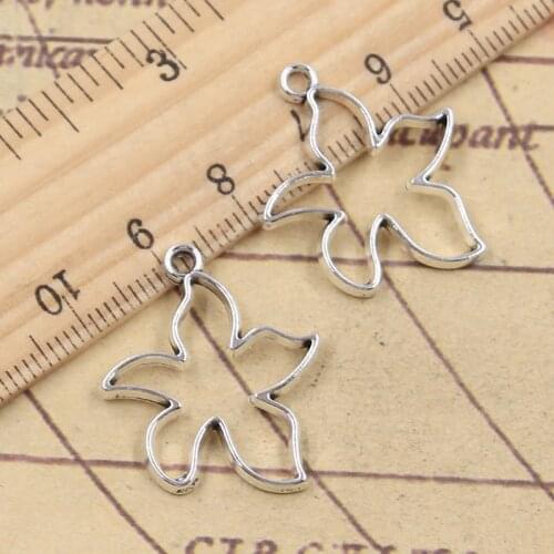 20pcs Charms Star 27x23mm Tibetan Silver Color Pendants Antique Jewelry Making DIY Handmade Craft