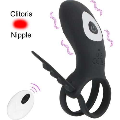 Cockring Vibrator Clitoral Stimulation Delay Ejaculation Adjustable Strap 9 Modes Remote Control Sex Toys For Couples