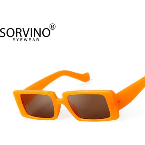 Retro 90s Rectangle Green Orange Sunglasses 2020 Women Design Fashion Leopard Frame Flat Top Sun Glasses Shades Female A001