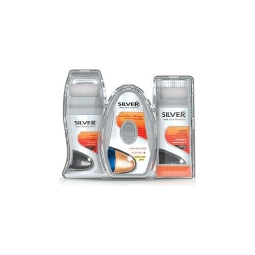 Silver Shoe Care Mini Kit | Set Leather Shoe Liquid Paint | Shoe Polish Sponge and Leather Shoe Shine Cream