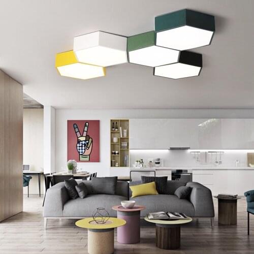 Nordic modern multicolor DIY combination LED ceiling lamp bedroom chandelier restaurant LED lamp hotel LED control lamp