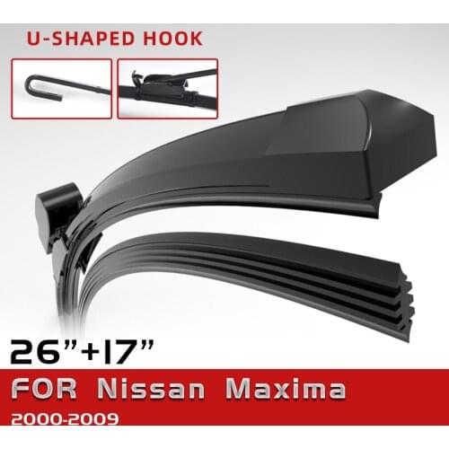 CELANOVA Double Sided Rubber Windscreen Wiper Front Wiper Blades For Nissan Maxima 2000-2009 26"+17"
