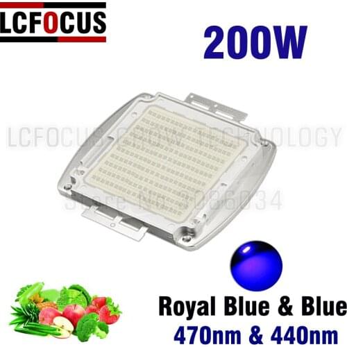200W High Power LED Chip Royal Blue 440nm 470nm Diode COB Plant Growth Hydroponics For DIY 200 400 600 W Watt LED Grow Light