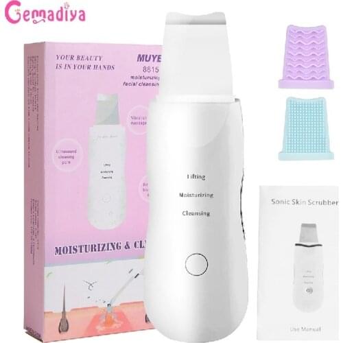Ultrasonic Ion Facial Skin Scrubber Face Spatula Blackhead Remover Pore Acne Cleaner Peeling Shovel Facial Massager Lifting Tool