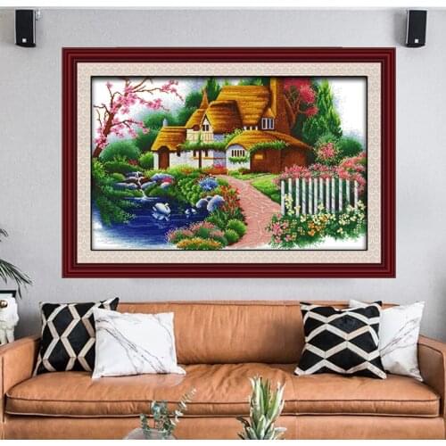 Dream cabin Cross Stitch painting DMC Counted Fantasy Embroidery Needlewor printed pattern fairy tale House Cross-stitch Kit