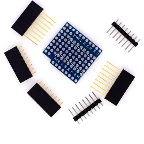 ProtoBoard Shield for WEMOS D1 mini Double Sided Perf Board with 2 Pin head
