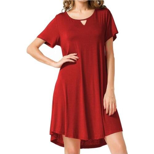 Four Color Hollow Out Modal Casual Tshirt Women Summer Top Solid O-Neck Short Sleeve Dress Style Long T Shirt Femme Comfortable