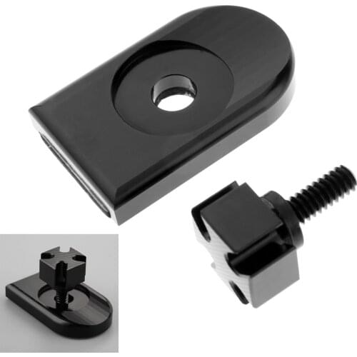 1/4'' Motorcycle Seat Cross Screw Bolt Nuts 6mm Tab Mount Knob Cover Kit Aluminum For Davidson 1996-2016 2017 Black