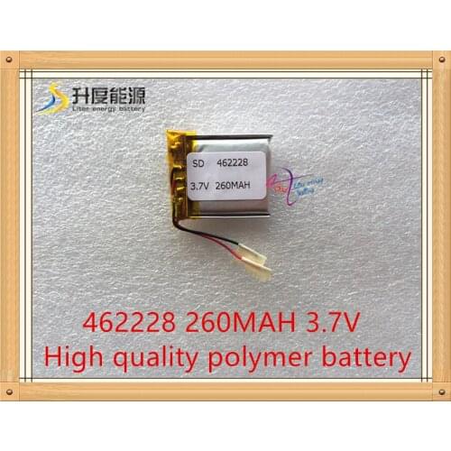 1pcs/Lot 3.7V,260mAH,[462228] Polymer lithium ion / Li-ion battery for SMART WATCH,bluetooth earphone,mp4,mp3,GPS,(A1 CELL)
