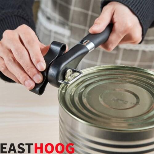 1PC Plastic Manual Can Opener Stainless Steel Bottle Opener Safety Side Cut Opener Knife for Cans Lid Professional Kitchen Tools