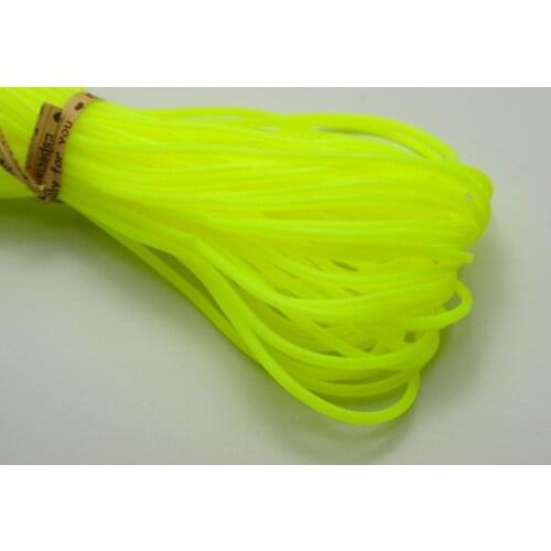 10 Meter Yellow 2mm Soft Hollow Rubber Tubing Jewelry Cord Cover Memory Wire