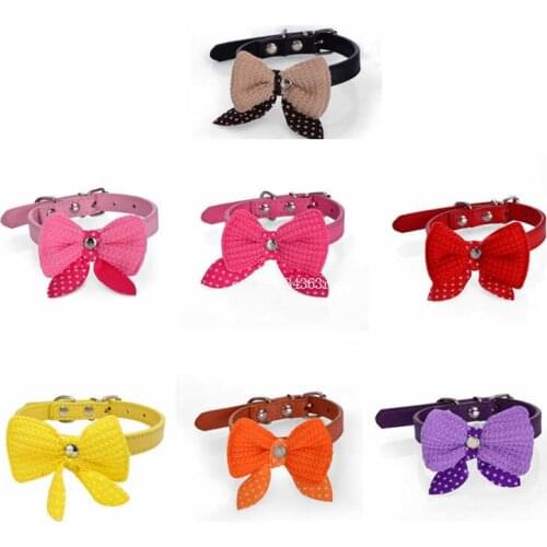 200pcs Dog Collars Pu Leather Butterfly Jewelry Flower Dog Pet Cat Fashion Collar