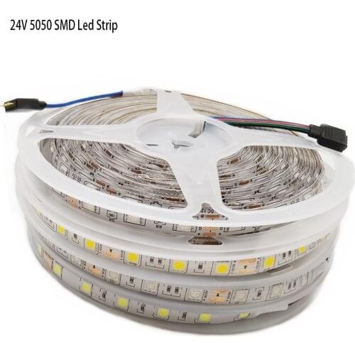24V Led Strip SMD 5050 LED Tape White /Warm/RGB/Red/Green/Blue Light Flexible No Waterproof for Decoration Led Line