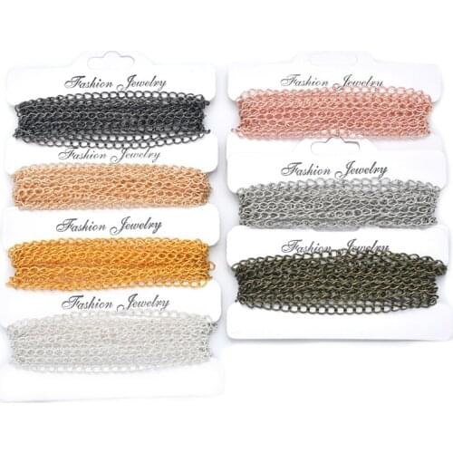 3M Colorfast Curb Chain Link in Bulk Extender Chain for Necklace Jewelry Accessories DIY Making 5x4x0.7mm